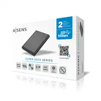 AISENS Caja Externa 2,5" ASE-2525B 9.5mm SATA a USB 3.0/USB3.1 Gen1, Negra