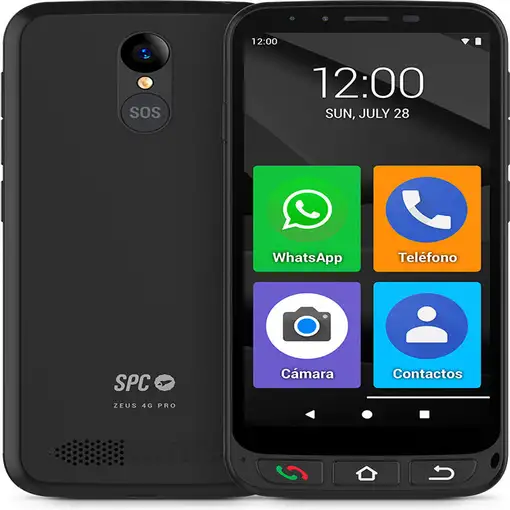 SPC Zeus 4G Pro – Smartphone para mayores, menú XL, botón SOS, base carga, carcasa