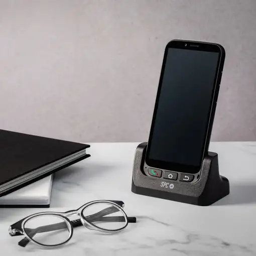 SPC Zeus 4G Pro – Smartphone para mayores, menú XL, botón SOS, base carga, carcasa