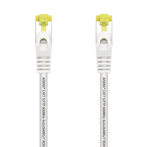 AISENS Cable De Red Latiguillo RJ45 LSZH Cat.7 600 MHz S/FTP PIMF AWG26, Blanco, 2