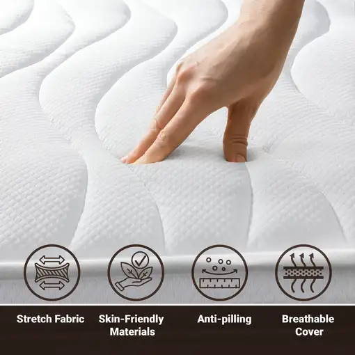 The White Stone Colchón Basic Matrimonial K.Size 200x220 Memory|H25 cm|M. in Italy