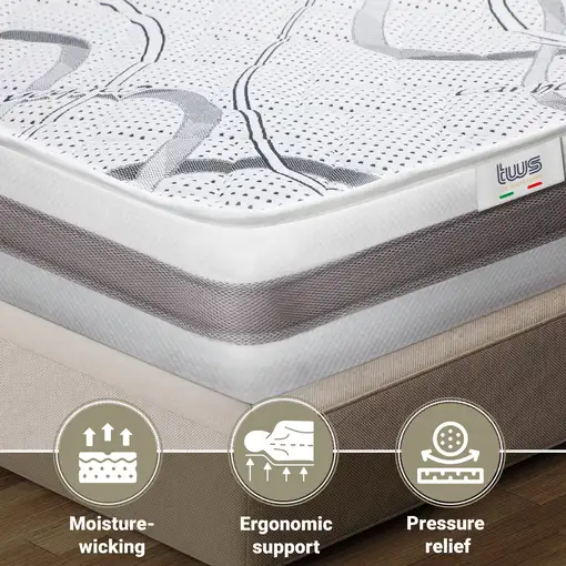 The White Stone Colchón Carbon Individual 75x210 Memory|H20cm|M. in Italy