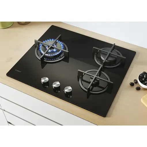 Candy Moderna CSG63B4PB Negro Integrado 56 cm Encimera de gas 3 zona(s)