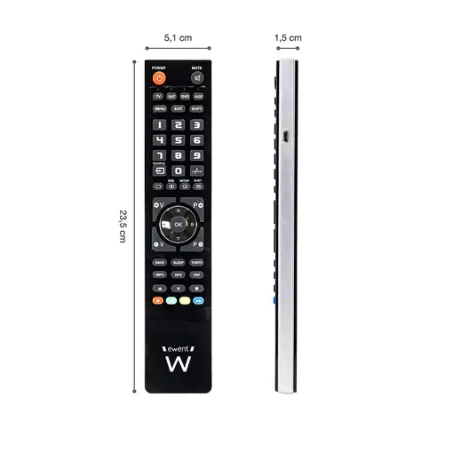 Ewent EW1570 mando a distancia DTT, DVD/Blu-ray, Proyector, SAT, STB, Altavoz para