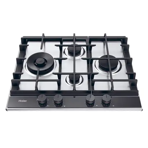 Haier Series 4 HAHG6D5XH Negro, Acero inoxidable Integrado 60 cm Encimera de gas 4