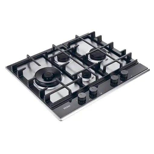 Haier Series 4 HAHG6D5XH Negro, Acero inoxidable Integrado 60 cm Encimera de gas 4