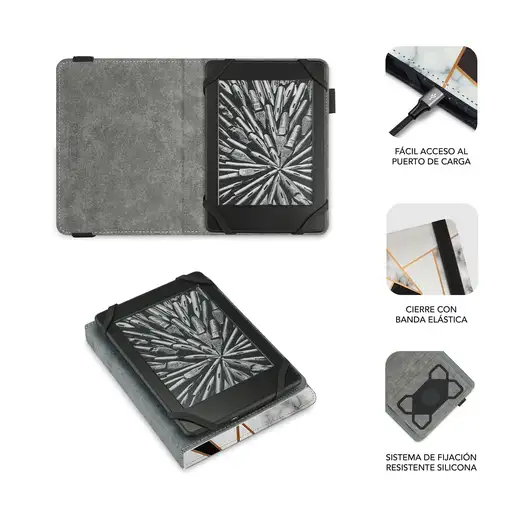 Funda Ebook Clever Mármol Negro