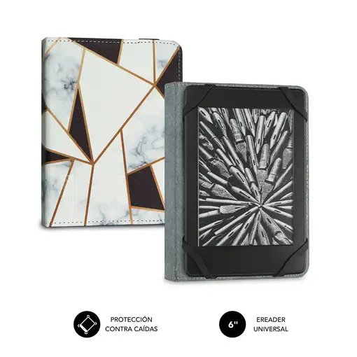 Funda Ebook Clever Mármol Negro