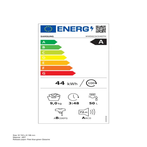 Samsung WW90CGC04DTH lavadora Carga frontal 9 kg 1400 RPM Blanco