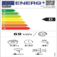 Beko WTE 7611 BWR lavadora Carga frontal 7 kg 1200 RPM Blanco