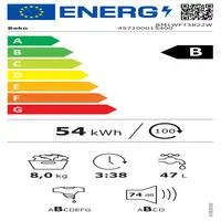 Beko b100 BM1WFT3822W lavadora Carga frontal 8 kg 1400 RPM Blanco
