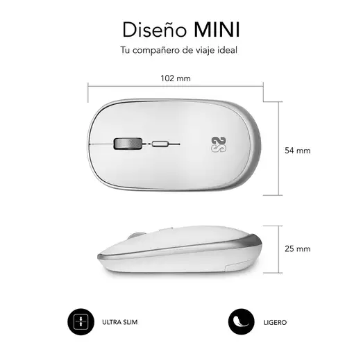 Ratón Óptico Inalámbrico Mini Mouse  Blanco