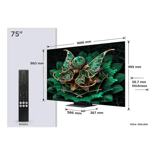 TCL 75C7K Televisor 190,5 cm (75\) 4K Ultra HD Smart TV Wifi Metálico 3000 cd / m²