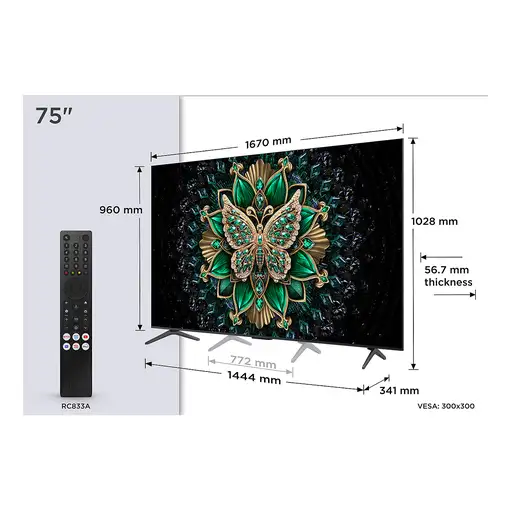 TCL C6K 75C6K Televisor 190,5 cm (75\) 4K Ultra HD Smart TV Wifi Metálico