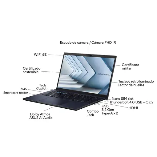 ASUS ExpertBook B3404CMA-Q50950X - Ordenador Portátil 14" WUXGA (Intel Core Ultra