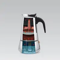 Maestro MR-1660 Cafetera italiana 0,3 L Negro, Acero inoxidable
