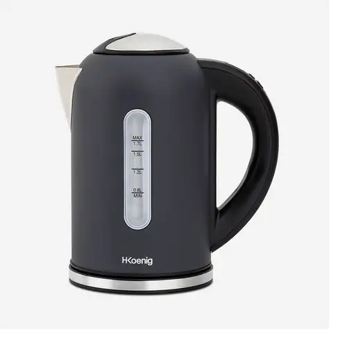 H.Koenig BOE52 tetera eléctrica 1,7 L 2200 W Beige, Negro, Acero inoxidable