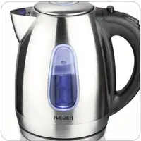 Haeger EK-22S.027A tetera eléctrica 1,7 L 2200 W Negro, Acero inoxidable