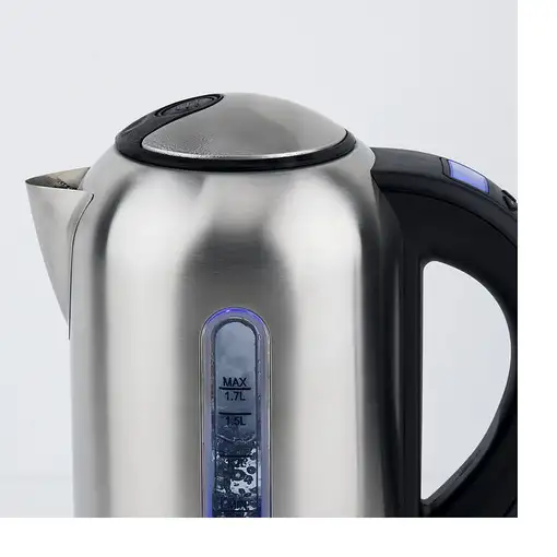 H.Koenig BOE50 tetera eléctrica 1,7 L 2200 W Negro, Acero inoxidable