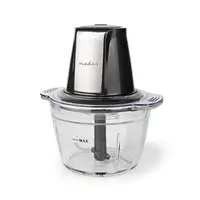 Nedis KAMC300CGY picadora eléctrica de alimentos 1 L 500 W Negro, Plata, Transpare