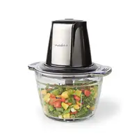 Nedis KAMC300CGY picadora eléctrica de alimentos 1 L 500 W Negro, Plata, Transpare
