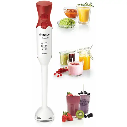 Bosch MSM64010 licuadora Batidora de inmersión 450 W Rojo, Blanco