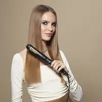 Bellissima Steam Ceramic & Keratin Plancha de pelo Vapor Negro, Oro 1,8 m