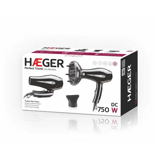 Haeger Perfect Travel secador 750 W Negro