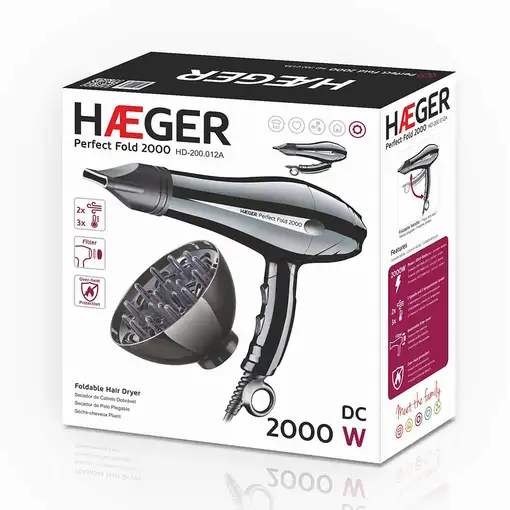 Haeger HD-200.012A secador 2000 W Negro