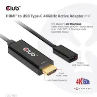 CLUB3D CAC-1333 adaptador de cable de vídeo 0,22 m HDMI tipo A (Estándar) USB Tipo