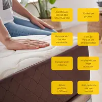 Colchon 80 x 200, Viscoelástico Alta Firmerza Descansin, Premium, Transpirable