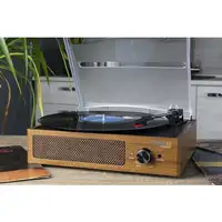 Technaxx TX-186 Tocadiscos de tracción por correa Negro, Madera