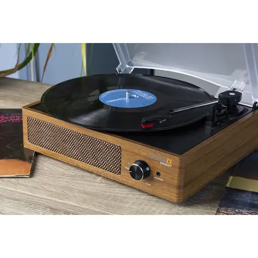 Technaxx TX-186 Tocadiscos de tracción por correa Negro, Madera
