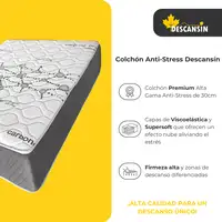 Colchon Viscoelástico 30cm Alta gama | 120 x 200 | Carbono-Grafeno Anti-Stress