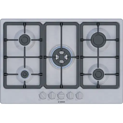Bosch Serie 4 PGQ7B5K90 hobs Acero inoxidable Integrado 75 cm Encimera de gas 5 zo