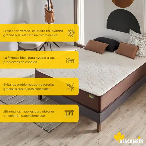 Colchon Viscoelástico 180 x 190 + REGALO Almohada Viscoelastica Descansin