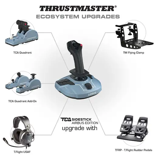 Thrustmaster TCA Sidestick Airbus edition Negro, Azul USB Palanca de mando PC