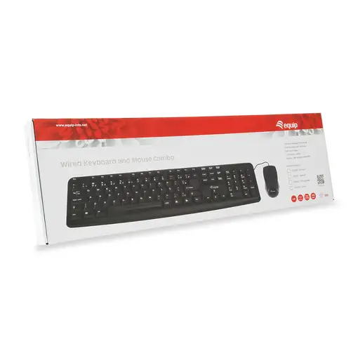 Equip 245202 teclado Ratón incluido Oficina USB QWERTY Portugués Negro