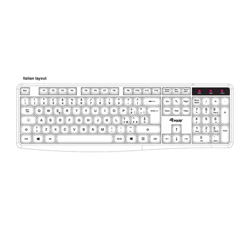 Equip 245213 teclado Oficina USB QWERTY Italiano Negro