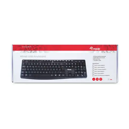 Equip 245213 teclado Oficina USB QWERTY Italiano Negro