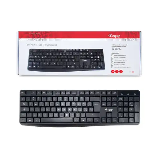 Equip 245213 teclado Oficina USB QWERTY Italiano Negro