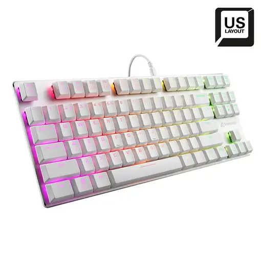 Sharkoon PureWriter TKL RGB Red teclado Juego USB QWERTY Inglés de EE. UU. Blanco