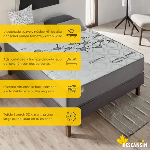 Colchon Viscoelástico 30cm Alta gama | 90 x 200 | Carbono-Grafeno Anti-Stress