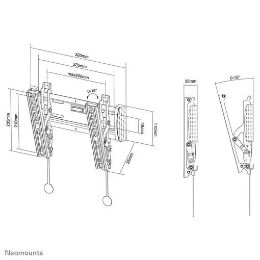 Neomounts NM-W125BLACK Soporte de pared para TV 10-40" - inclinable