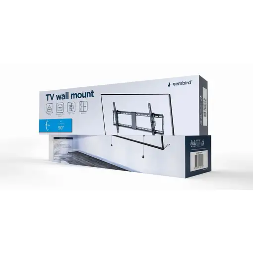 Gembird WM-90T-01 soporte para TV 2,29 m (90") Negro