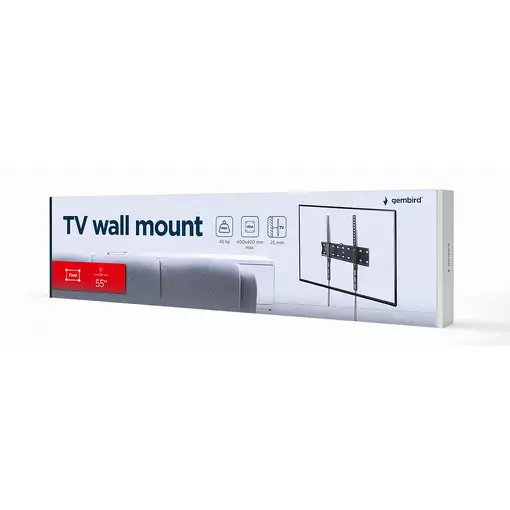 Gembird WM-55F-02 soporte para TV 139,7 cm (55") Negro