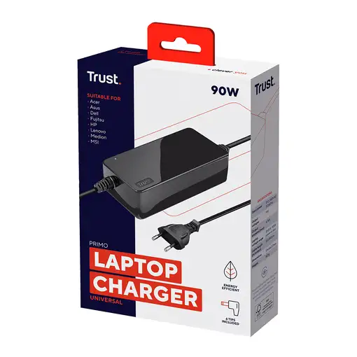 Trust Primo adaptador e inversor de corriente Interior 90 W Negro
