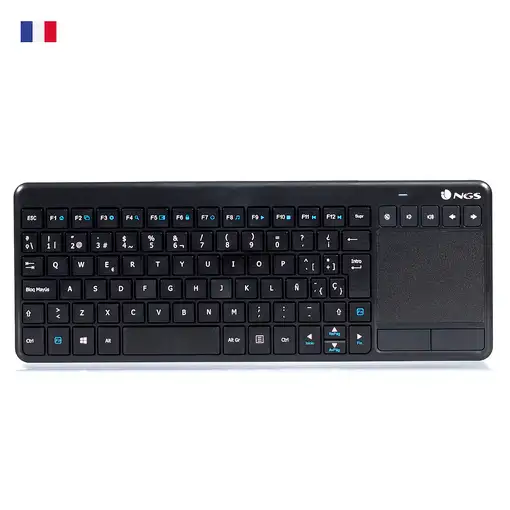 NGS TV Warrior, AZERTY, FR teclado Hogar RF inalámbrico Francés Negro