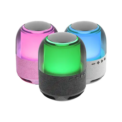 Mars Gaming MS-FLOW, Altavoz Portátil Bluetooth 15W, Iluminación Orbilight RGB 360
