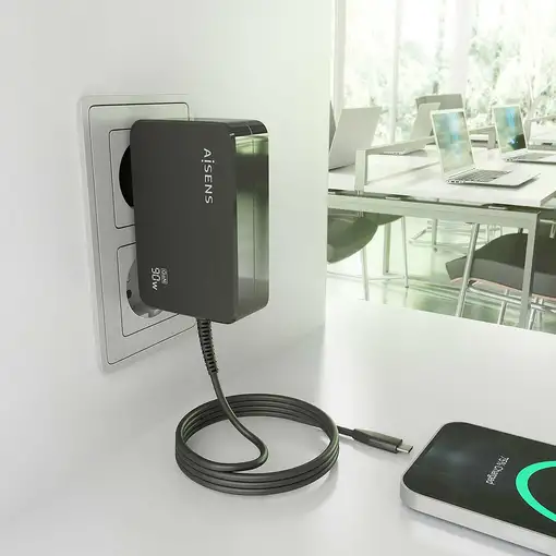 AISENS ASCH-1PD90WL034-BK cargador de dispositivo móvil Universal Negro Corriente